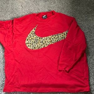 Red Cheetah Nike Sweatshirt